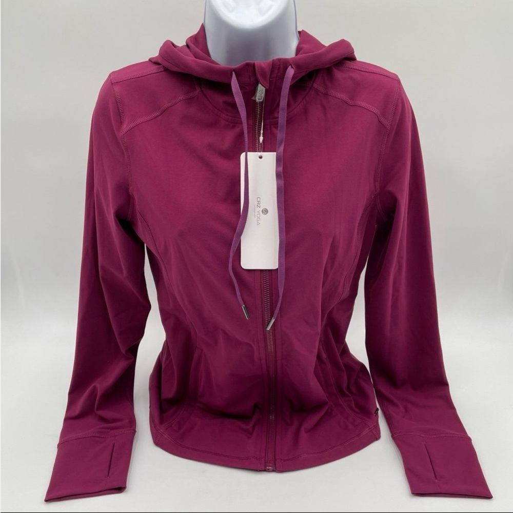 CRZ YOGA Brushed Full Zip Hoodie Jacket Sportswear Athletic Sporty - Hazy Purple
